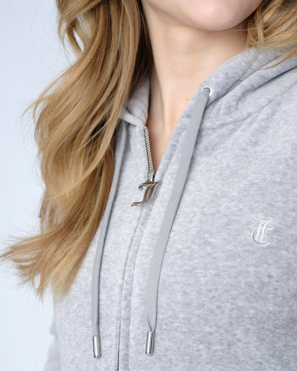 ROBERTSON CLASSIC VELOUR ZIP HOODIE GRÅ