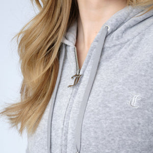 ROBERTSON CLASSIC VELOUR ZIP HOODIE GRÅ
