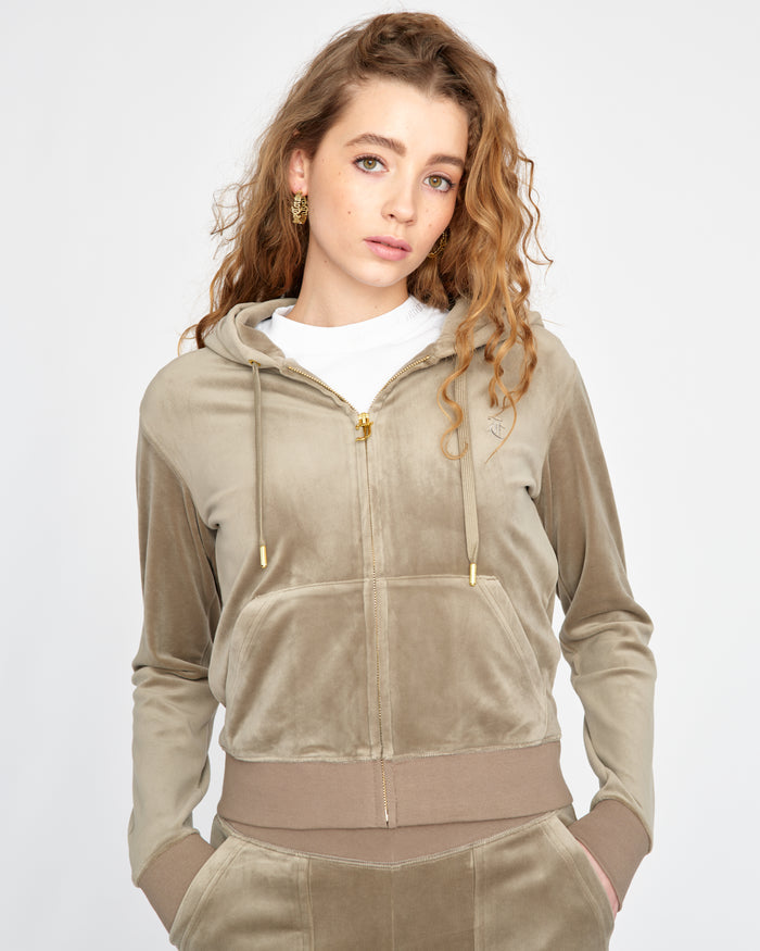 ROBERSTON CLASSIC VELOUR ZIP HETTEJAKKE GRØNN