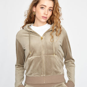 ROBERSTON CLASSIC VELOUR ZIP HETTEJAKKE GRØNN