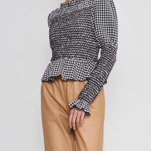 AMBER NOIR CHECK BLUSE