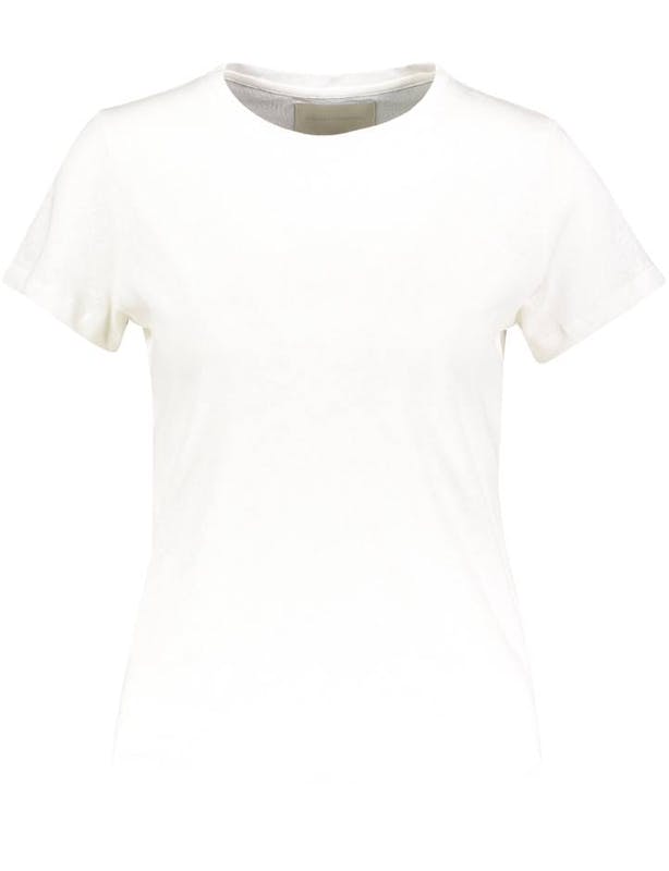 LINEN ROUNDNECK HVIT T-SKJORTE