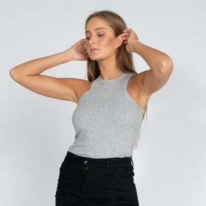 RIB SINGLET GRÅ