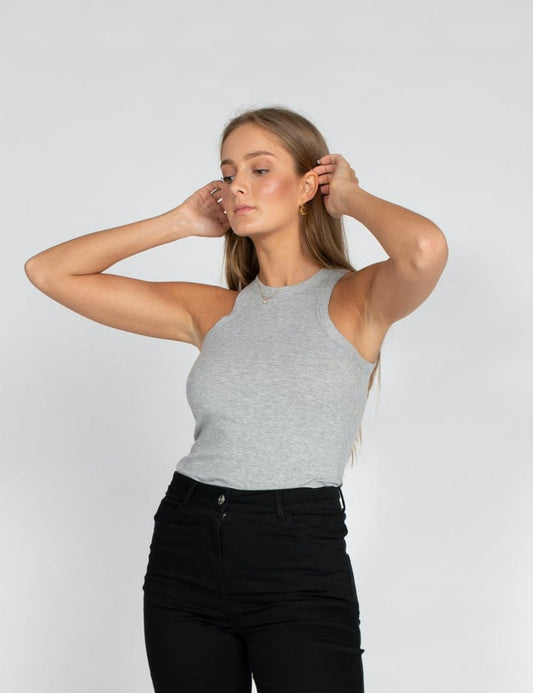 RIB SINGLET GREY