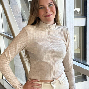 EMMA L/S ZIP CARDIGAN