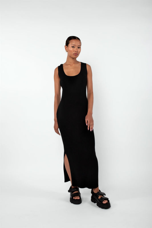 EMIRA KNIT DRESS BLACK