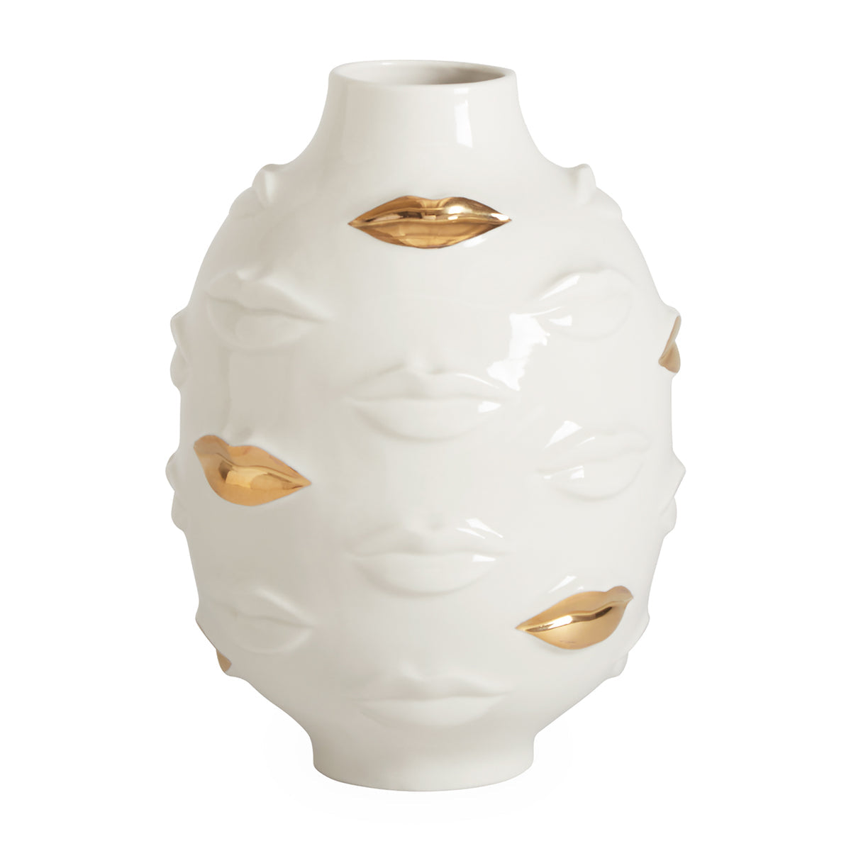 GILDED MUSE GALA ROUND VASE HVIT