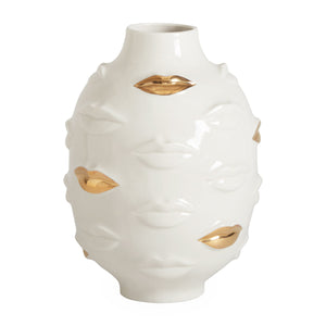 GILDED MUSE GALA ROUND VASE HVIT