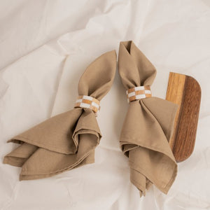 WOOD & RESIN NAPKIN 6PK SERVIETTRINGER