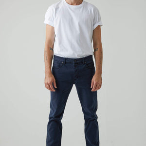 LOU SLIM TWILL BUKSE BLÅ