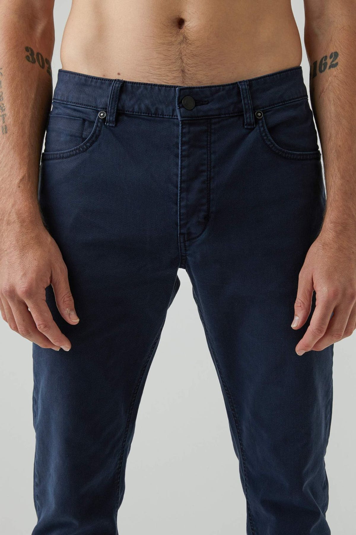 LOU SLIM TWILL BUKSE BLÅ