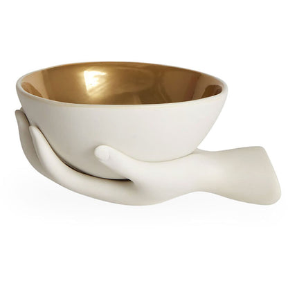 Eve Accent Bowl - White/Gold Interior - 29407
