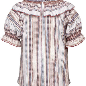 ERICA RUFFLE BLOUSE MULTI