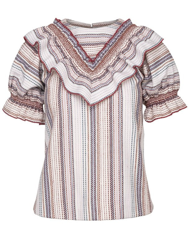 ERICA RUFFLE BLOUSE MULTI