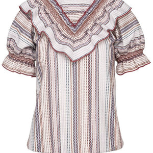 ERICA RUFFLE BLOUSE MULTI