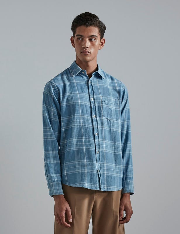 ERRICO POCKET 5191 BLÅ SKJORTE