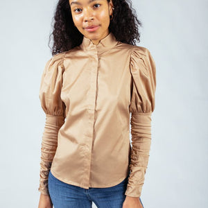 NILA BEIGE SKJORTE
