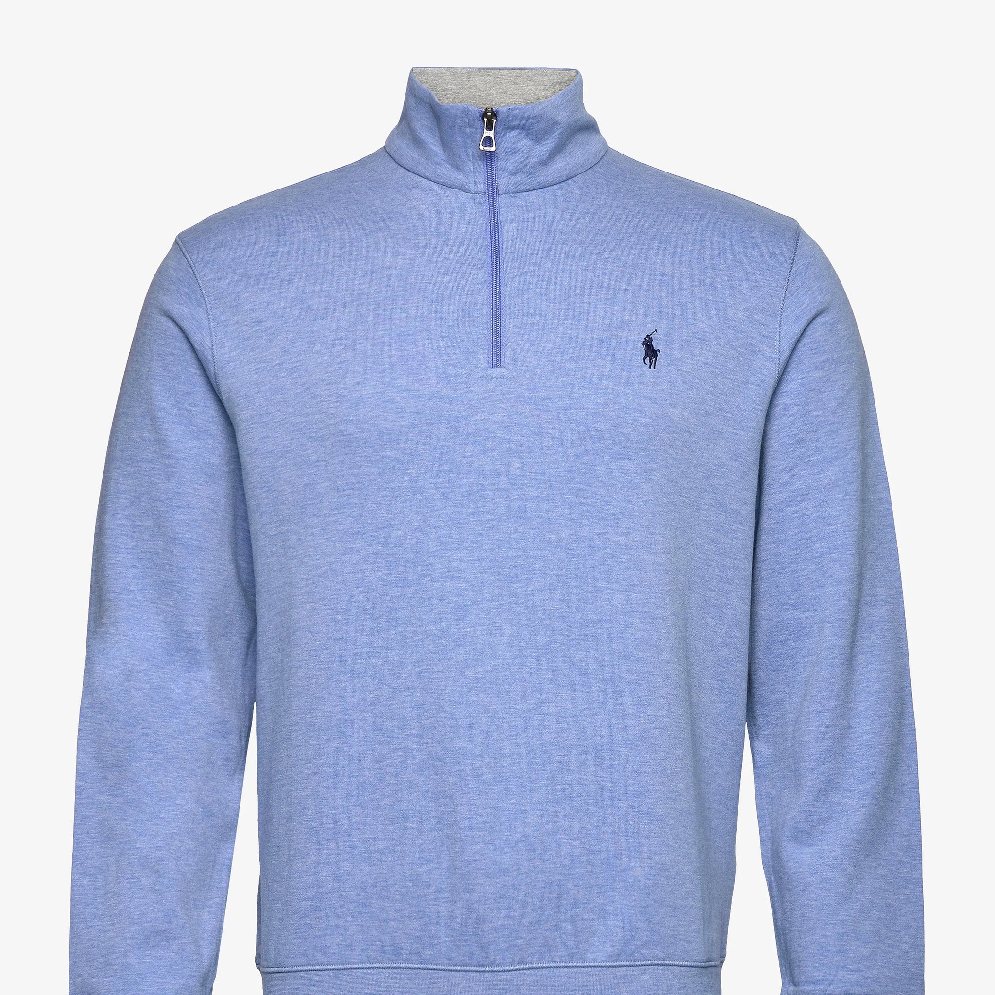 DOUBLE KNIT ZIP GENSER BLÅ