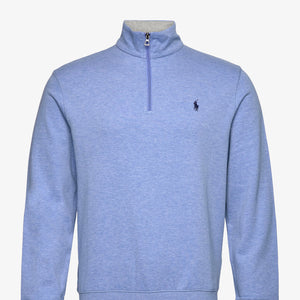 DOUBLE KNIT ZIP GENSER BLÅ