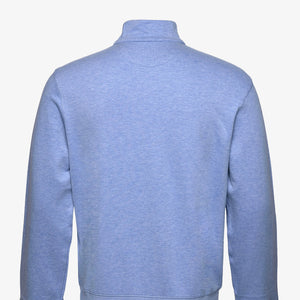 DOUBLE KNIT ZIP GENSER BLÅ
