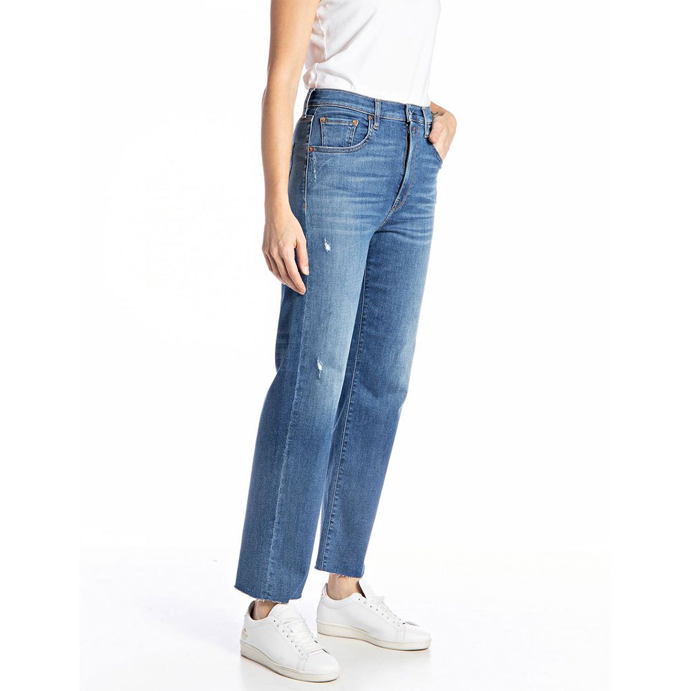 REYNE WIDE JEANS BLÅ