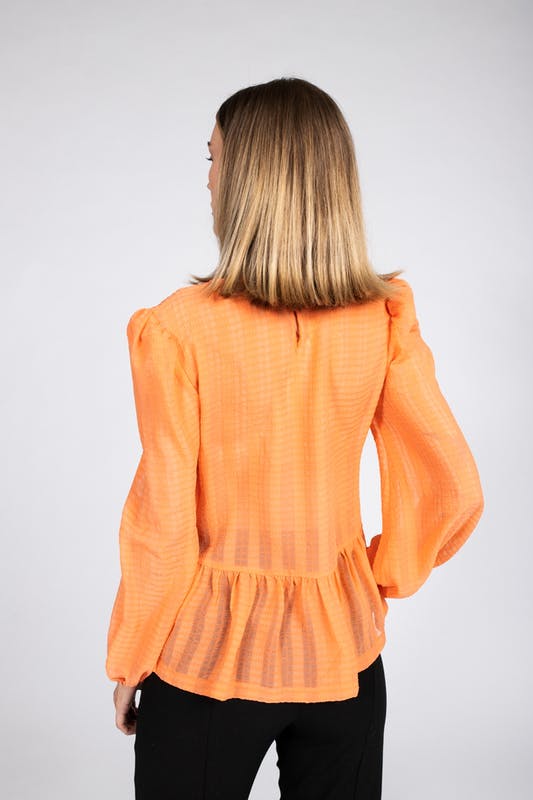 SUMMER CHECK ORANSJE BLUSE