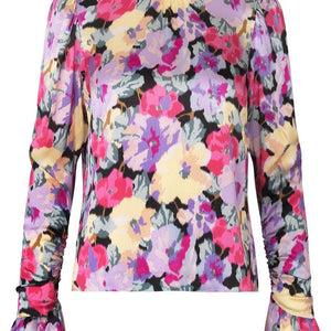 TESSA ORGANIC SILK BLOMSTRET BLUSE