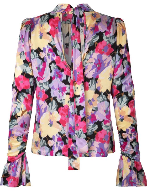 TESSA ORGANIC SILK BLOMSTRET BLUSE