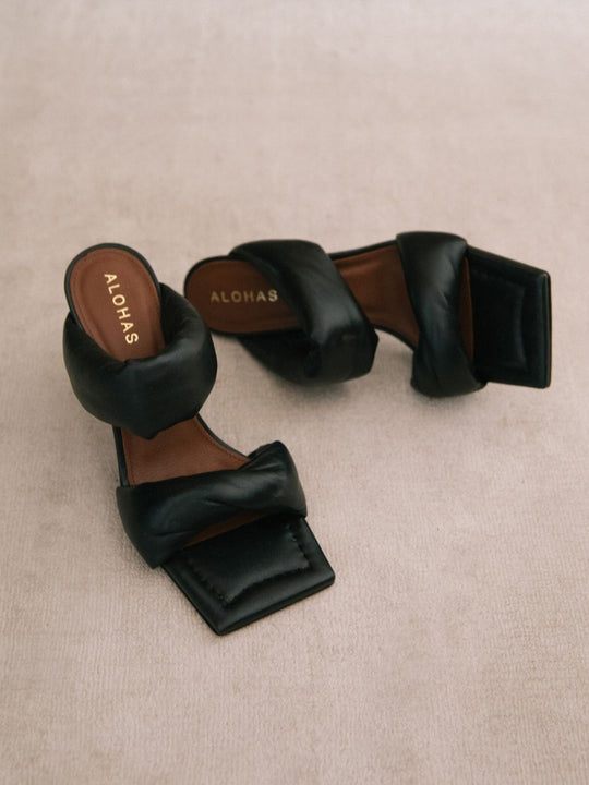TWIST STRAP SORTE HØYHÆLER